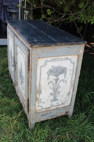 Fone Circa 1800 walnut hand painted French buffet from province france 