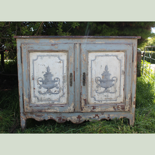 Fone Circa 1800 walnut hand painted French buffet from province france 
