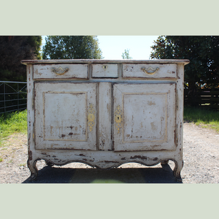 1a Circa 1800 French Fruitwood Buffet with old paint and original hardware